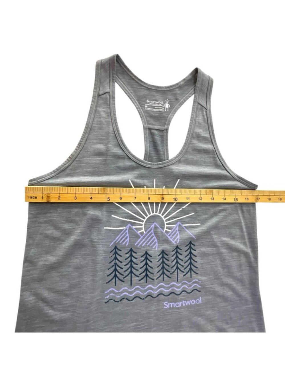 Smartwool Merino Sport 150 Mountain Morning Tank Top Women Medium Gray Racerback - Picture 8 of 10